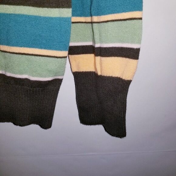 Cherokee Size Large VTG Cotton Blend Stripe Button Down Cardigan Sweater - Picture 5 of 11